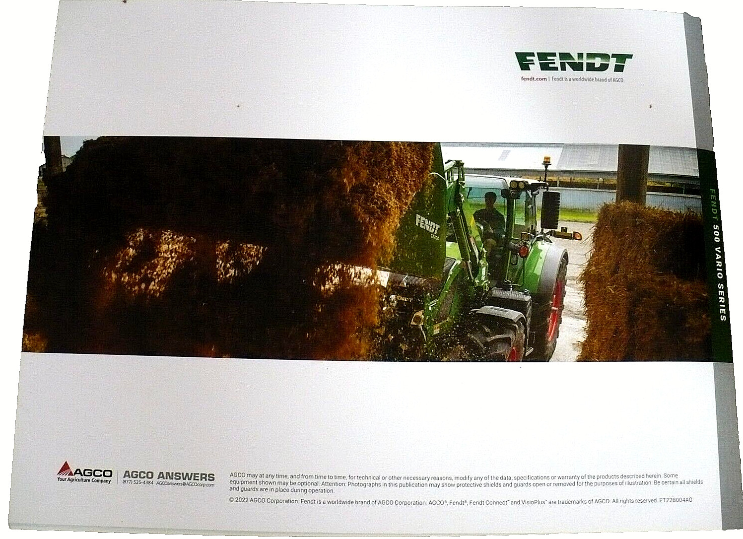 2022 FENDT MODEL 500 VARIO SERIES VARIO TRACTOR BROCHURE
