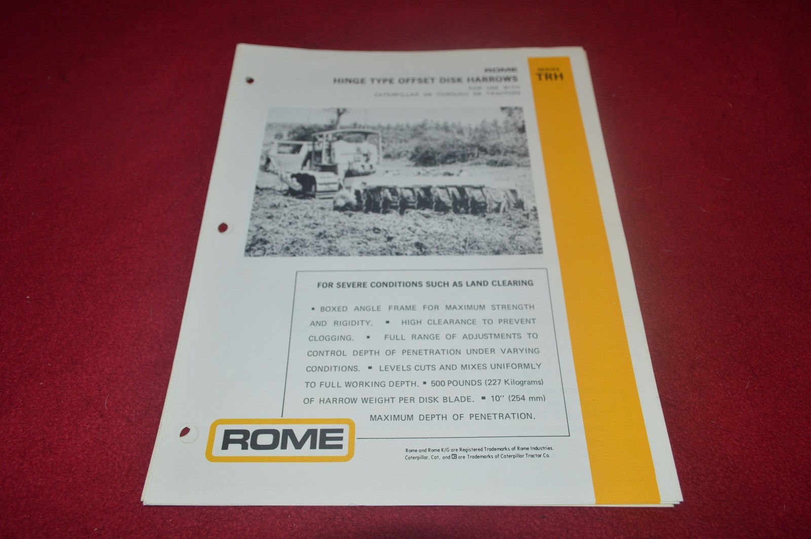 Rome TRH Offset Disk Harrow Dealer&rsquo;s Brochure CDIL
