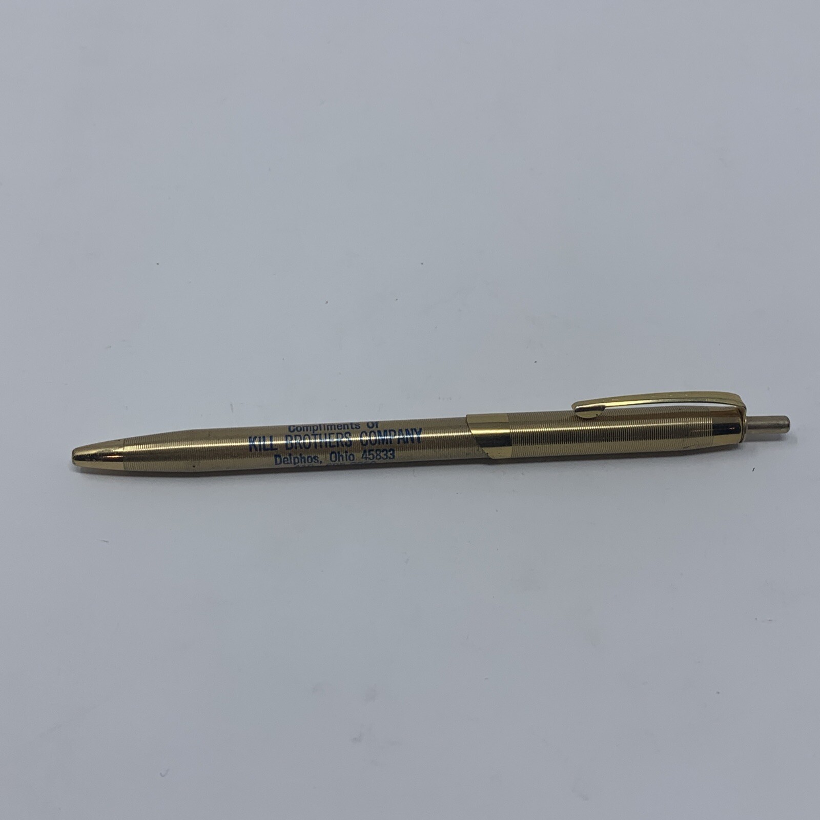 Vintage Ritepoint USA Gold Pen KILL BROTHERS Delphos Ohio farm equipment dealer
