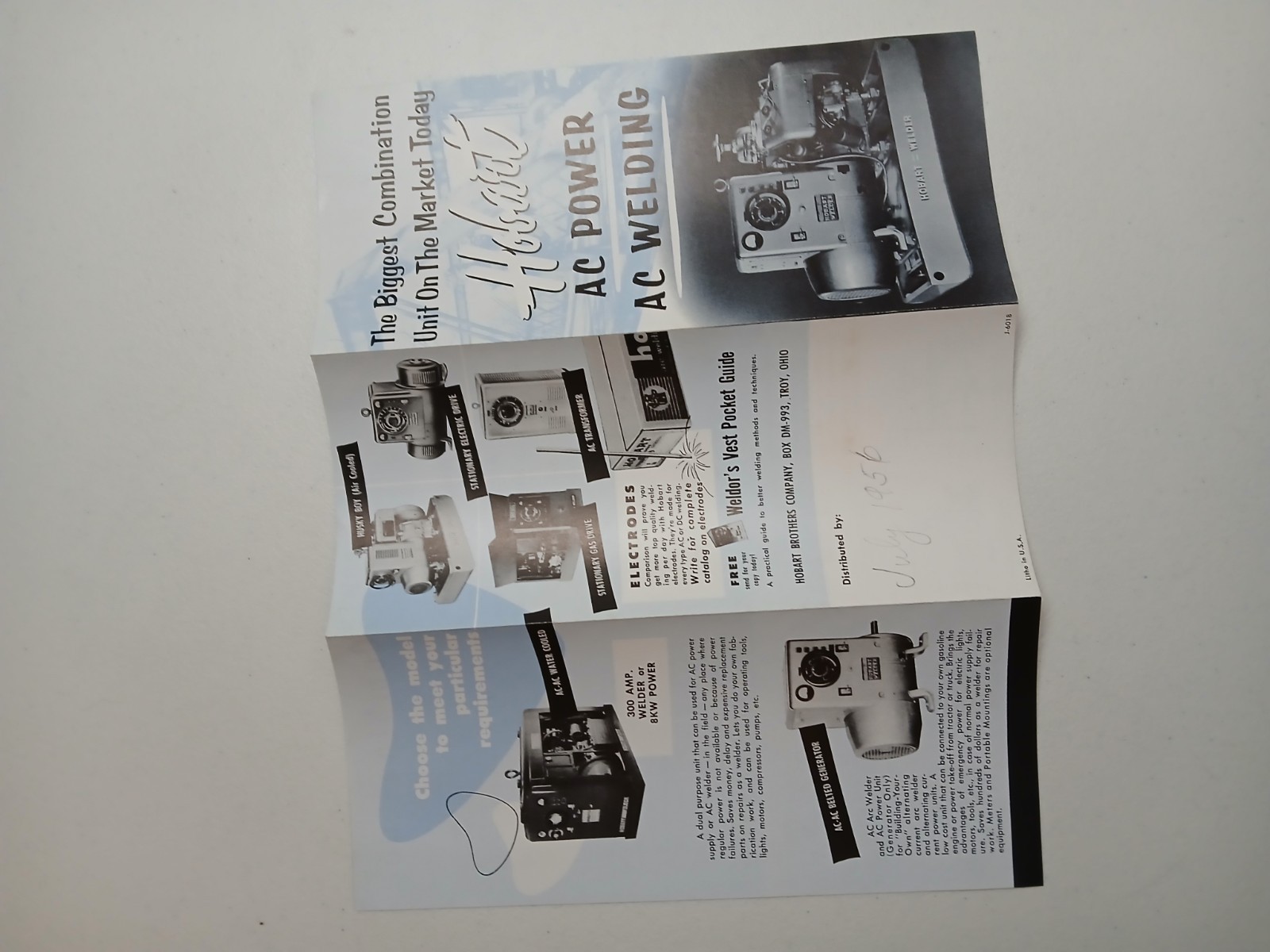 HOBART AC Power Welding Products Ohio Sales Brochure Pamplet Advertising 1950s