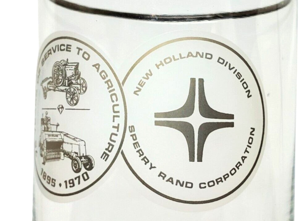 Sperry Rand New Holland 75 Years of Service to Agriculture Glass(es) 1895-1970
