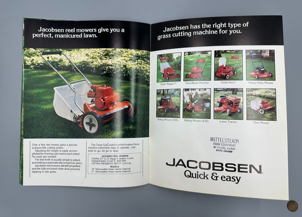 1977 JACOBSEN LAWN TRACTORS Riding Mower Advertising Catalog Vintage