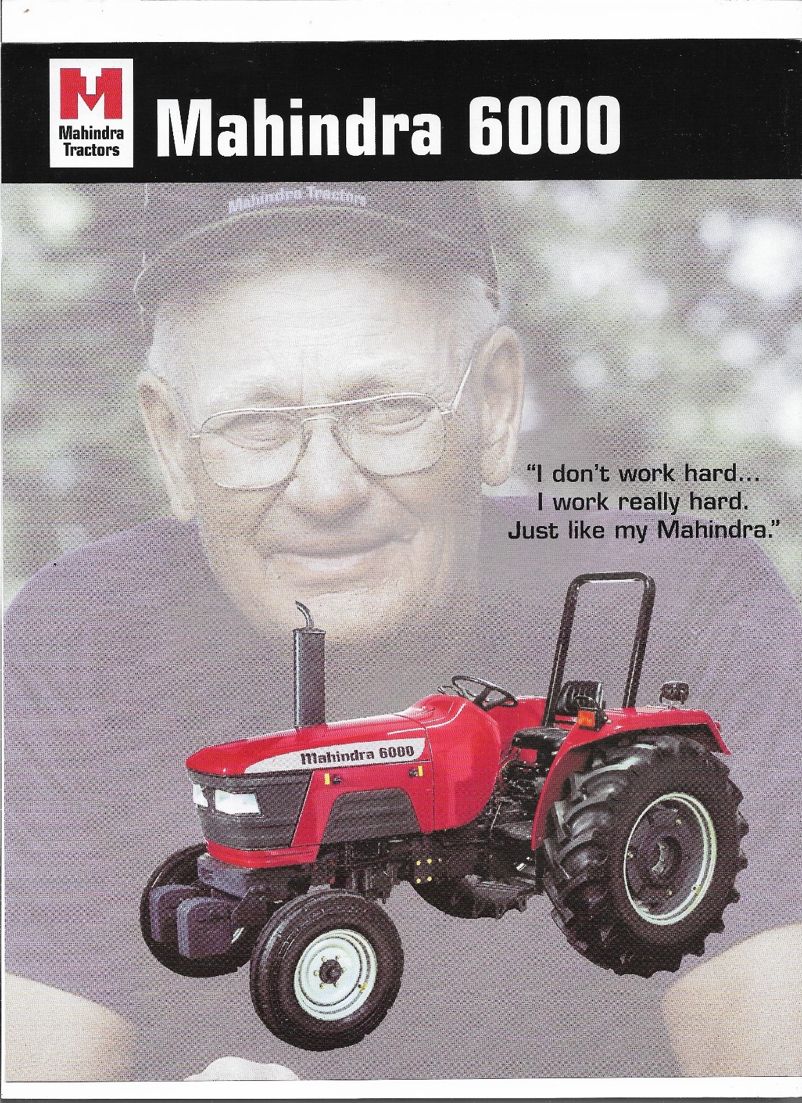 Original Mahindra 6000 Tractor Dealer Sales Brochure Spec Specifications Sheet