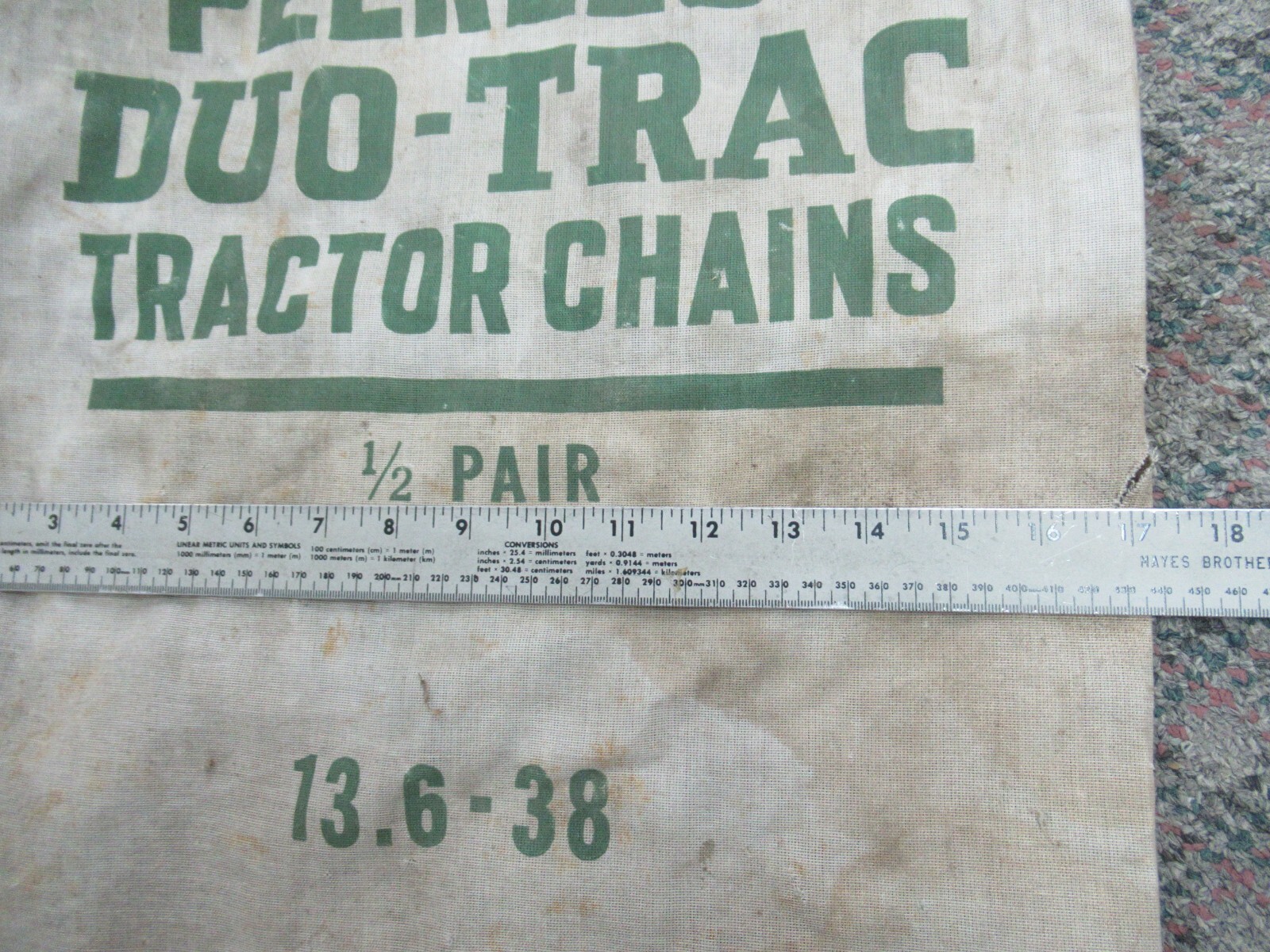 cloth bag peerless DUO TRAC tractor chains winona minnesota peerless chain co.
