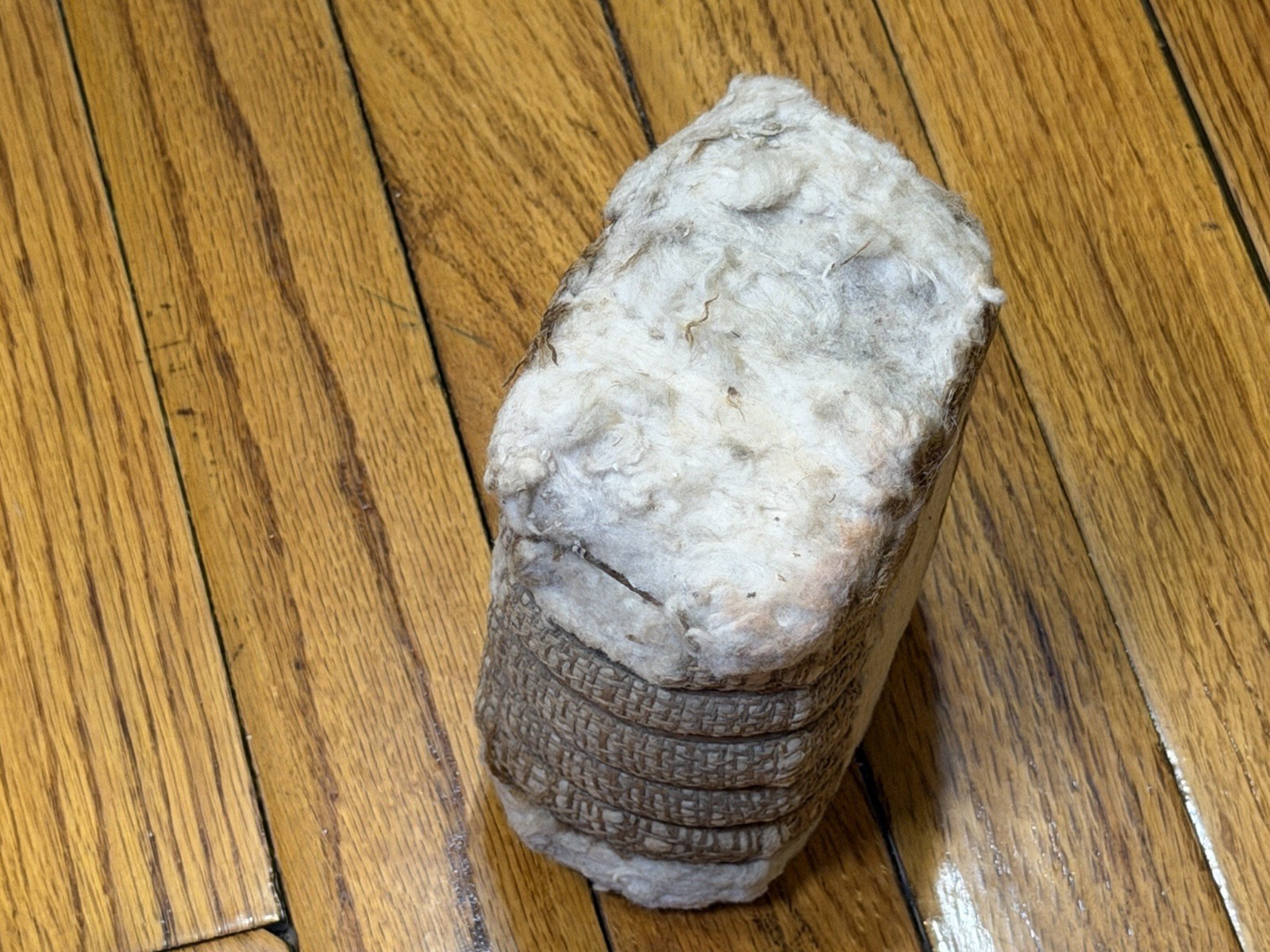 Vintage Miniature Texas Cotton Bale – 5.5&Prime; Real Cotton & Burlap Display Replica