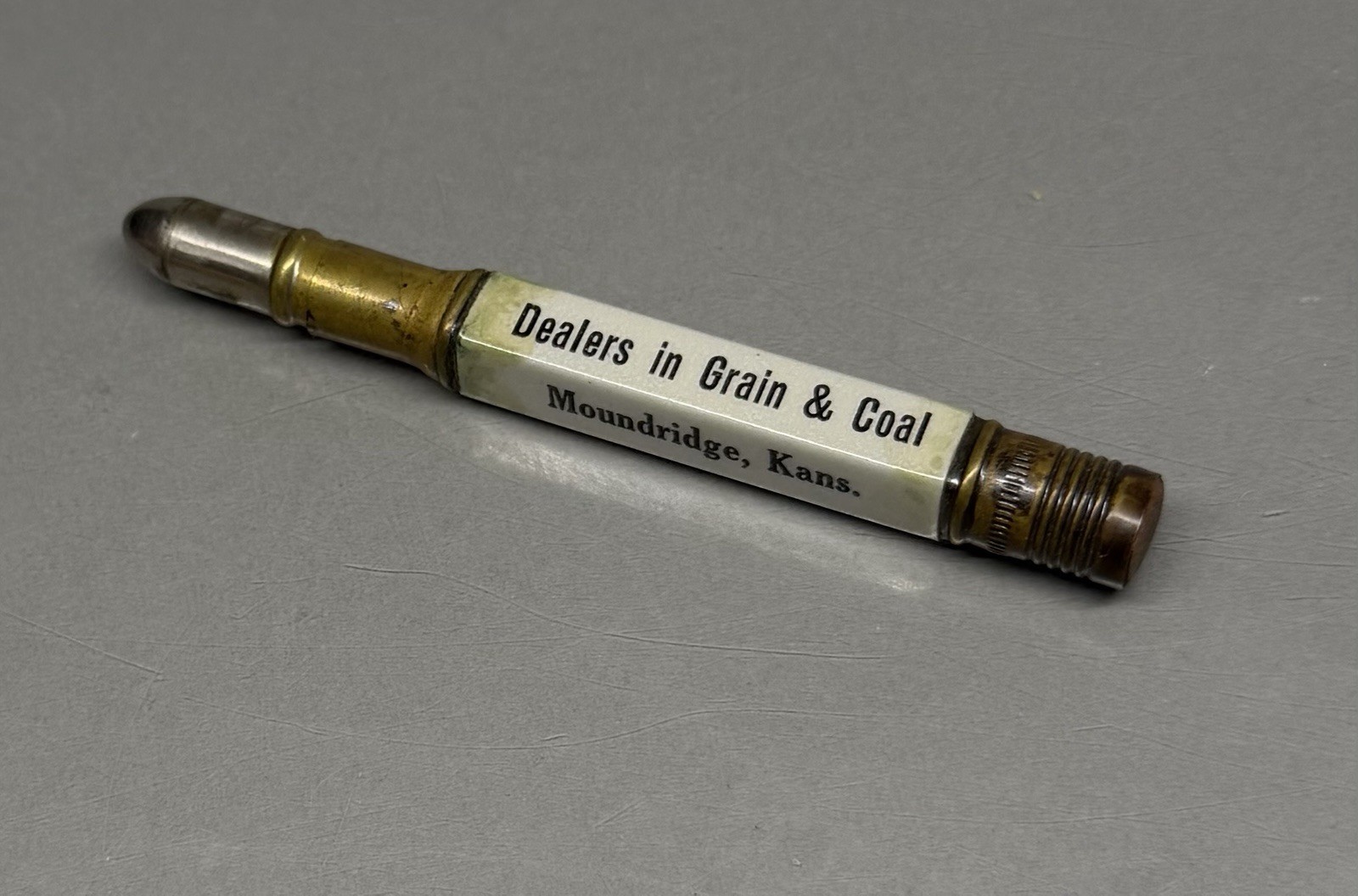Vintage Advertising Bullet Pencil ~ Grain Coal Farming ~ Moundridge Kansas