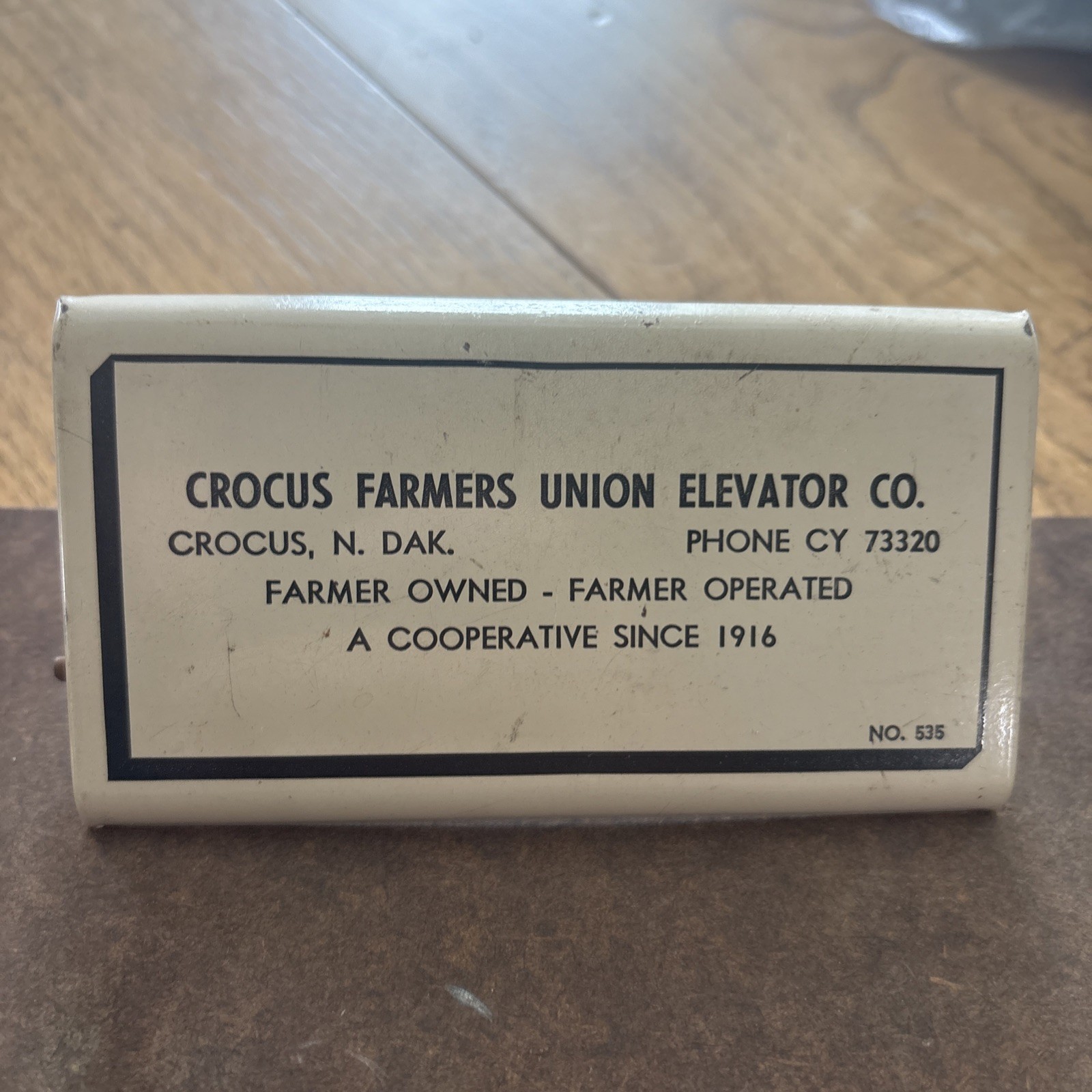 Vintage Advertising Clipboard Farmers Grain Elevator Crocus, ND North Dakota