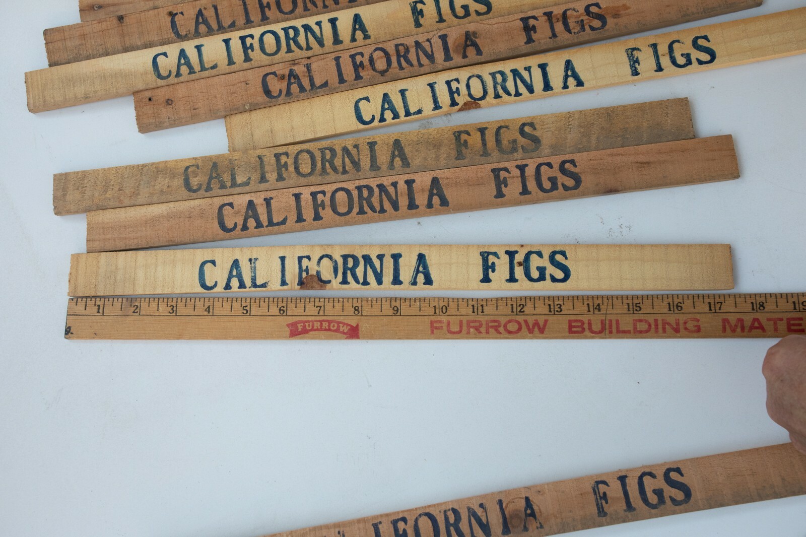 California Figs Wooden Slats (C1L) Fruit Boxes 17.5&Prime; Lot of 4 Advertising