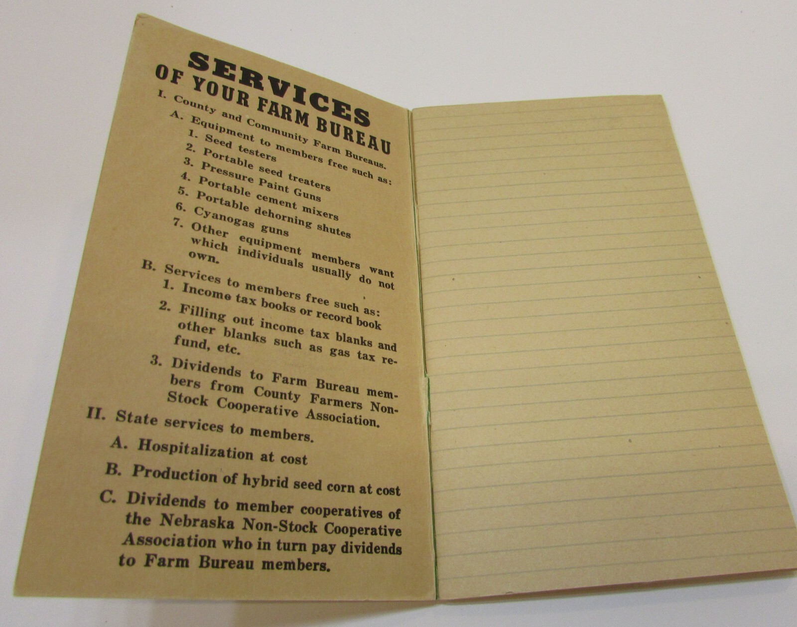 Vintage 1945 Nebraska Farm Bureau Federation It Pays To Belong Pocket Notebook