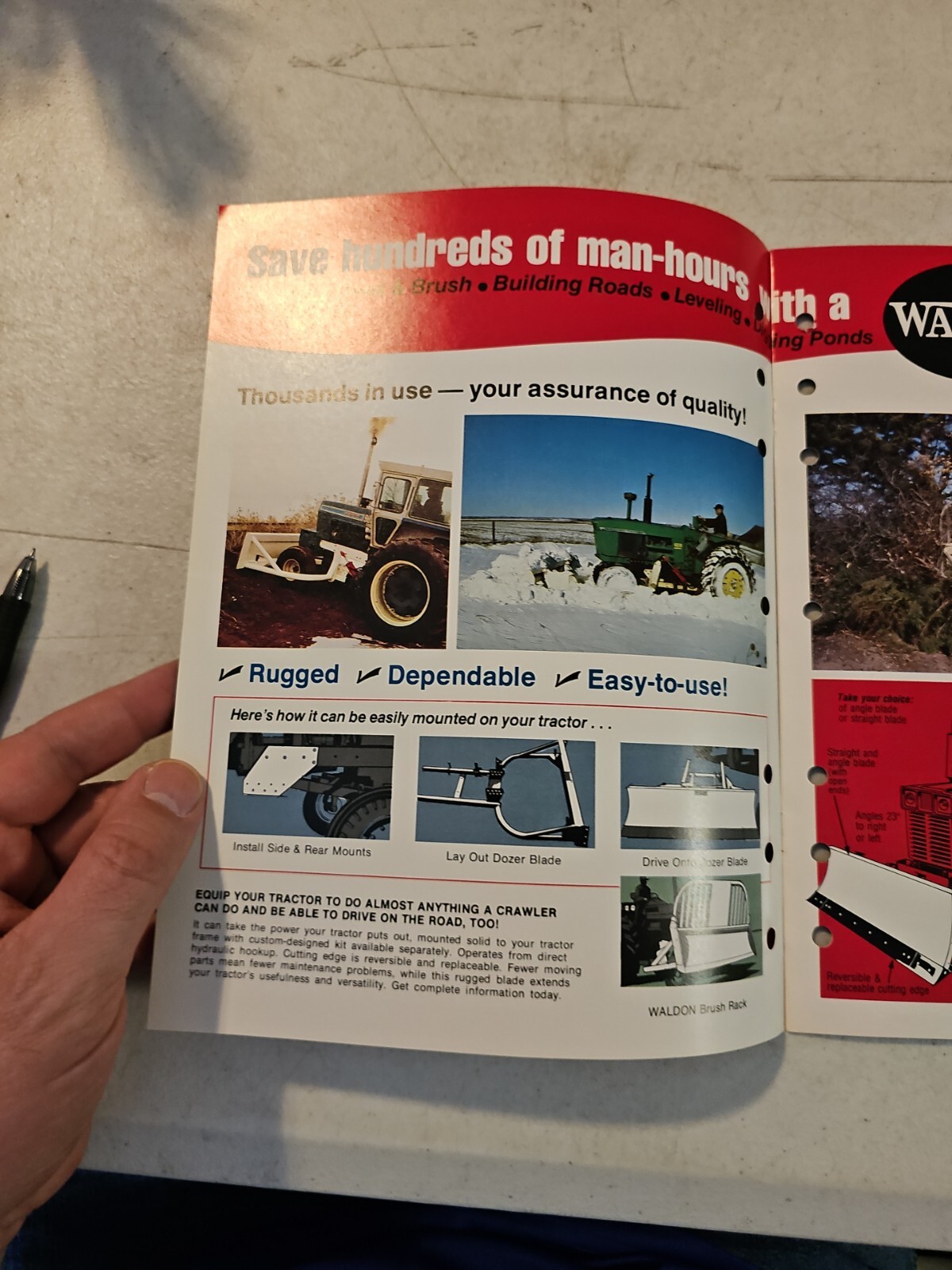Vintage 1976 Waldon Inc. Farm Equipment Sales Brochure