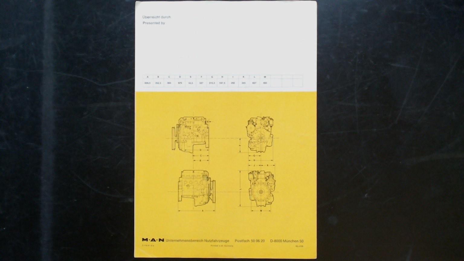 MAN Diesel Engine D0224MF Agriculture Brochure 66kW 90HP Vintage