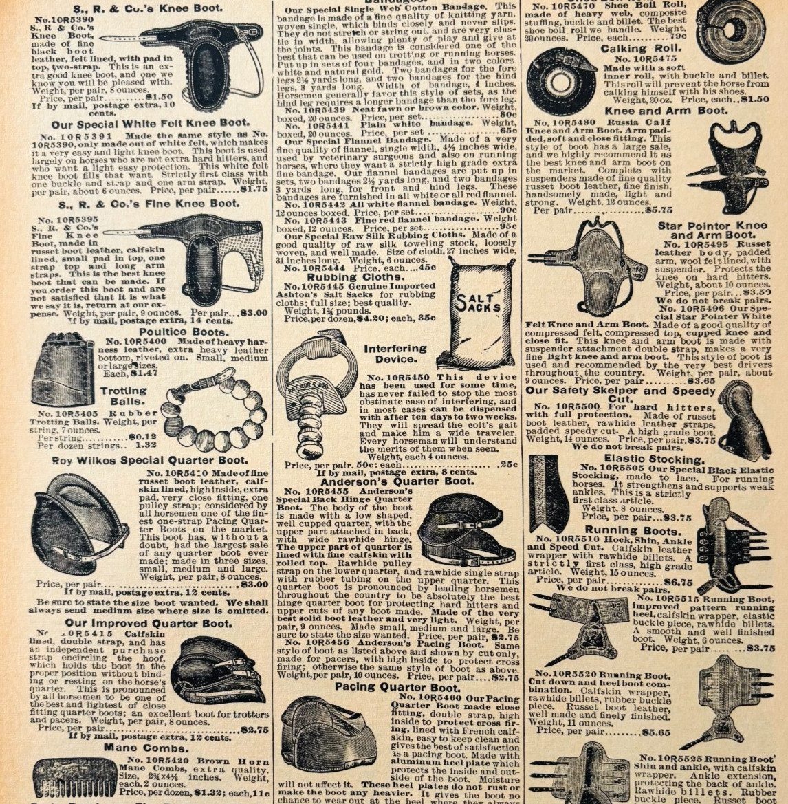 1901 Horse Boots Reproduction Advertisement Sears Agriculture Accessories DWW9A
