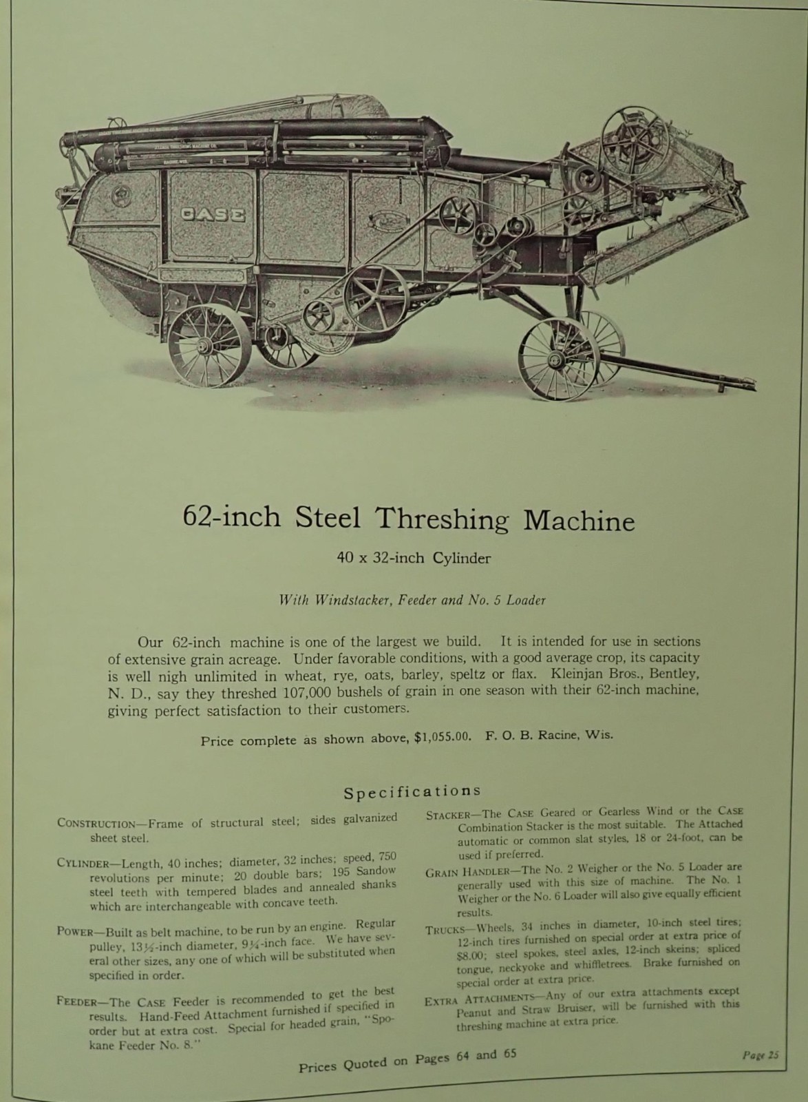 CASE THRESHING MACHINERY CATALOG 1912