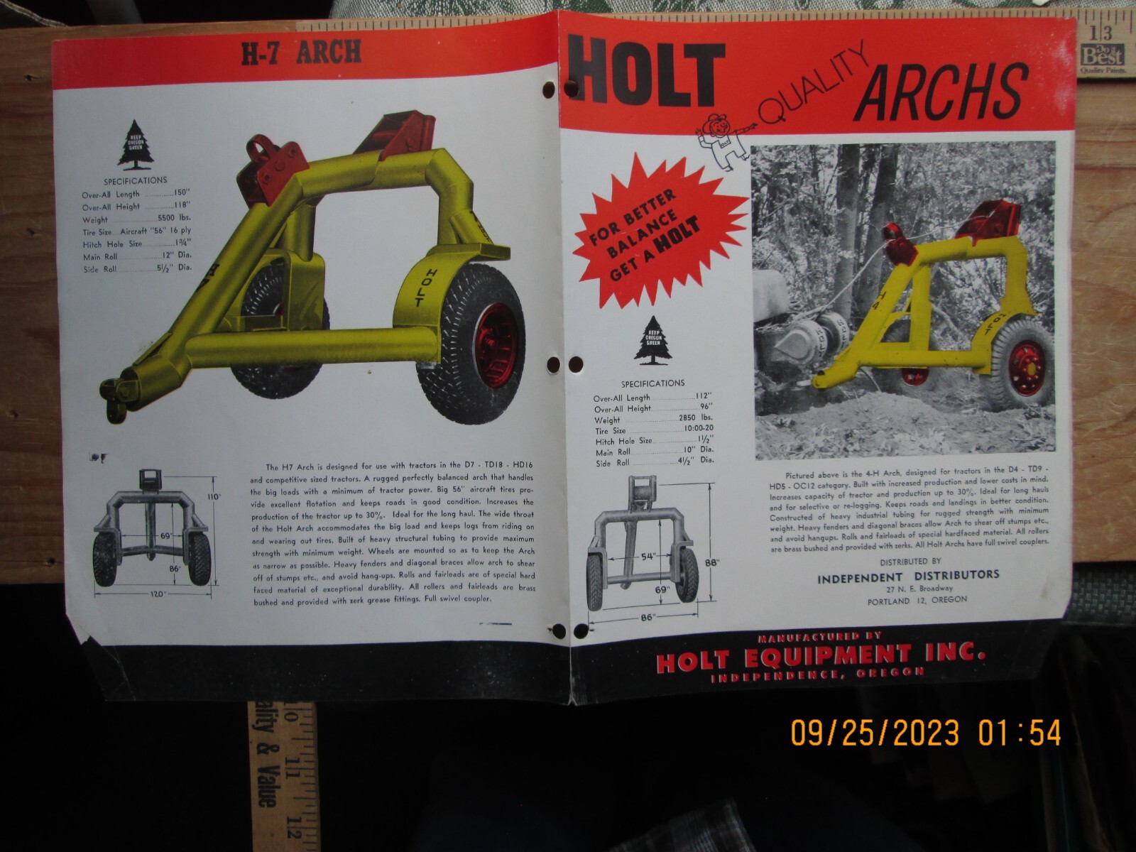 holt archs for crawler tractors brochure