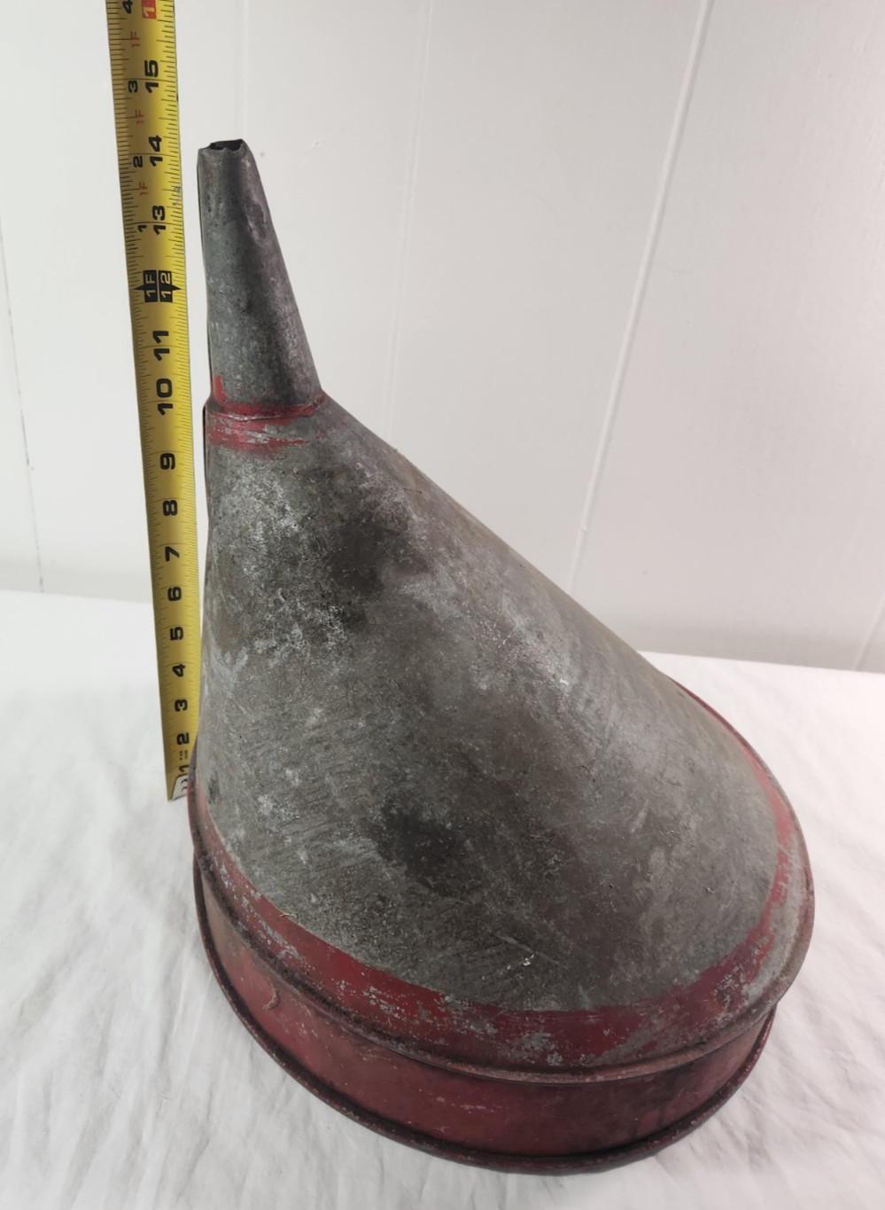 Delphos Funnel Vintage Galvanized Large Metal 14&Prime; Tall 12 1/2&Prime; dia Farm U.S.A.