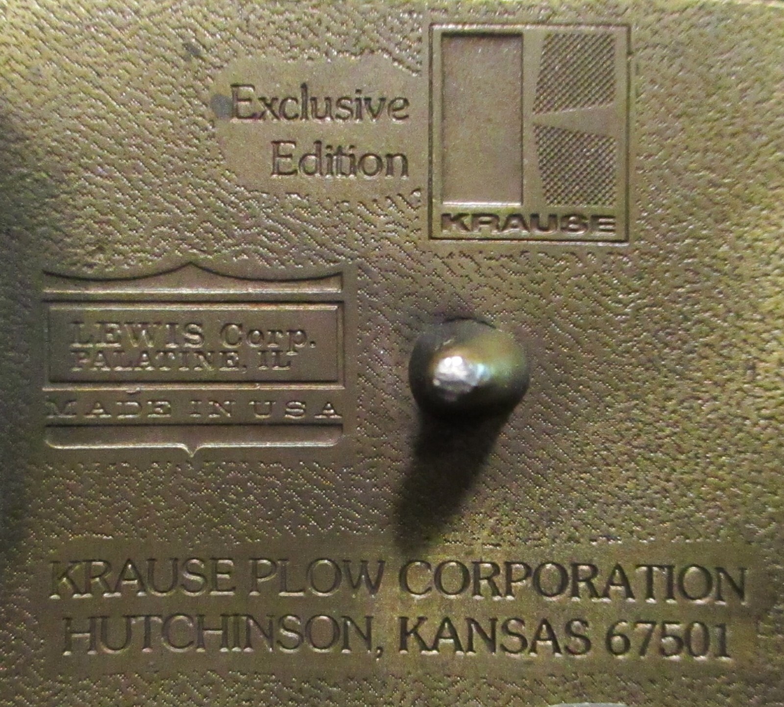 Krause Plow Corp Follow The Leader Pull A Krause Brass Belt Buckle Exclusive Edn
