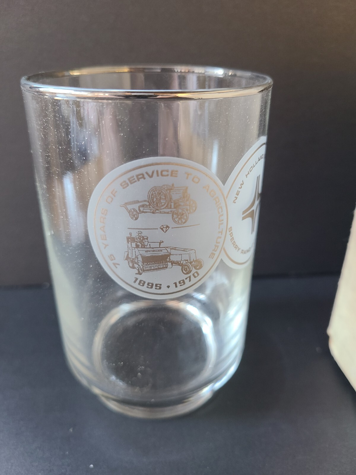SPERRY RAND NEW HOLLAND DIVISION PA AGRICULTURE 8 GLASS SET FARM EQUIPMENT 75TH