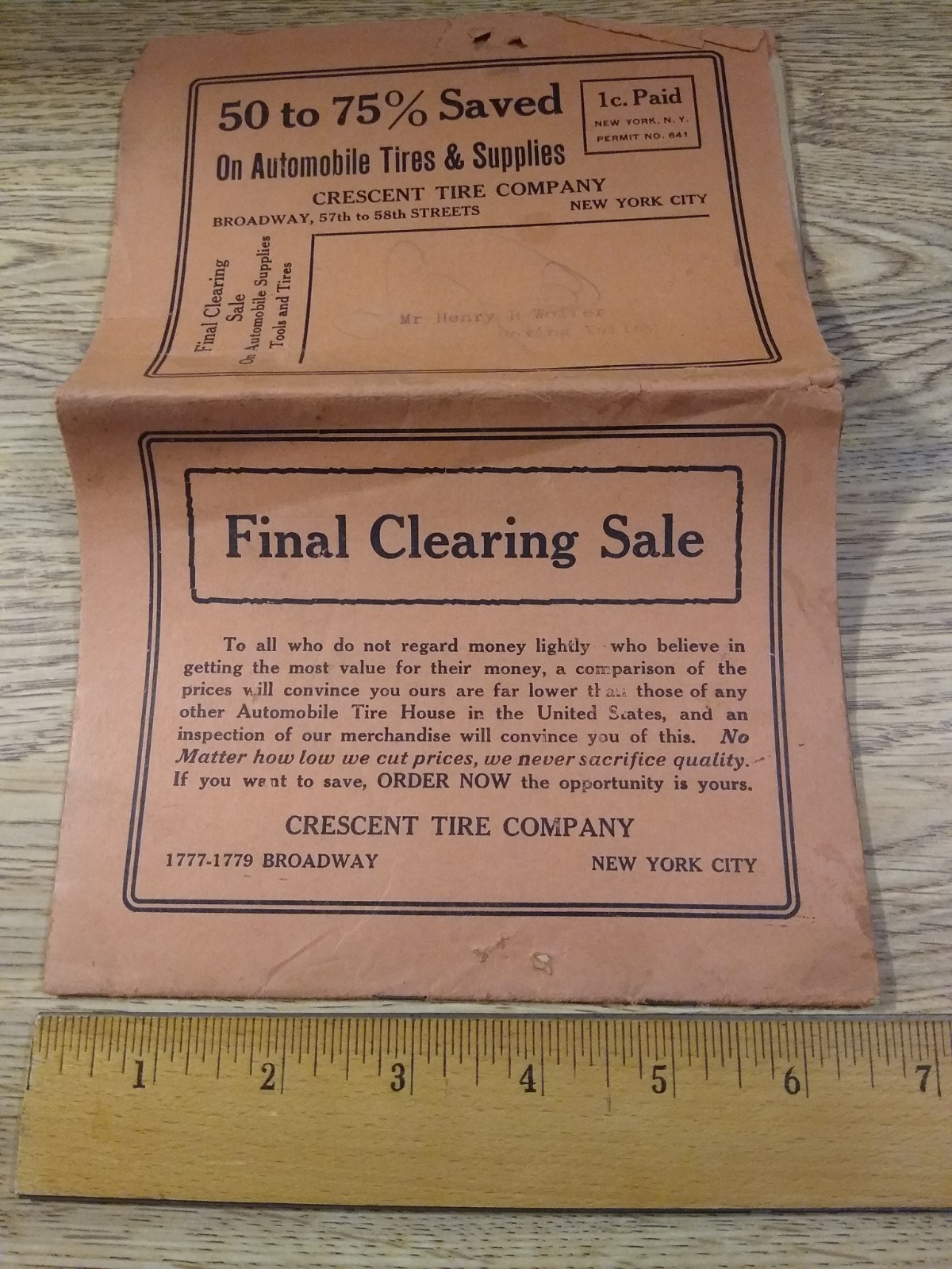 1912? Crescent Tire & Supplies Tires & Tubes Pricing Features Sales Mailer