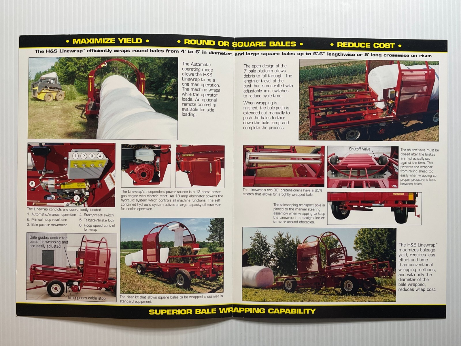 H&S – Linewrap Bale Wrapper Sales Brochure *Original Dated 2008* (4 Pages)