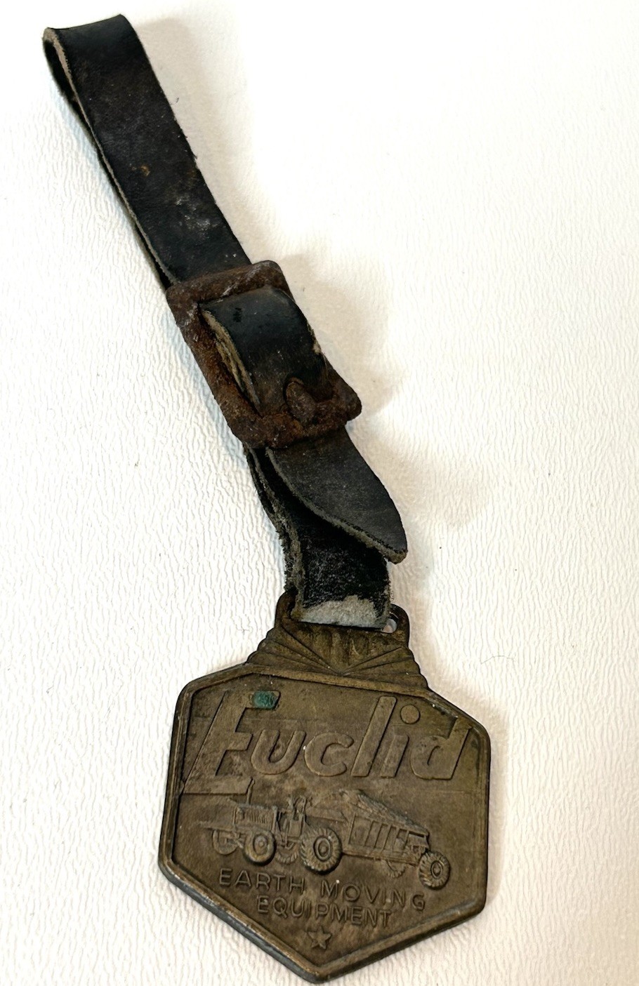 Vintage Euclid Earth Moving Equipment Pocket Watch Fob Double-Sided Medallion