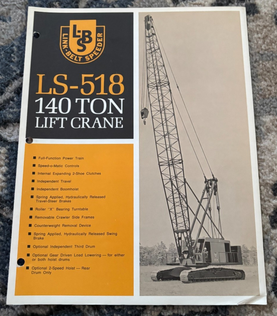 Link Belt Speeder LS-518 Crane Brochure DCPA25