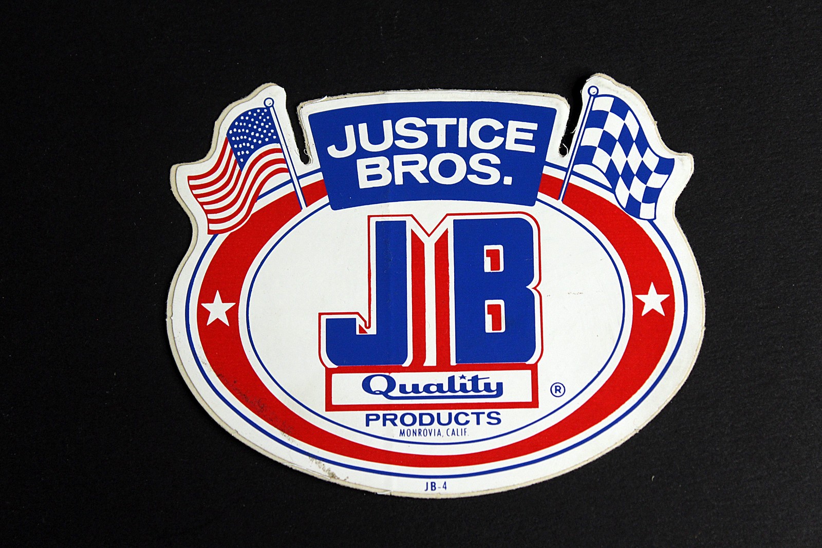 Justice Bros. JB Quality Products Vintage Die-Cut Sticker Decal 4 inch