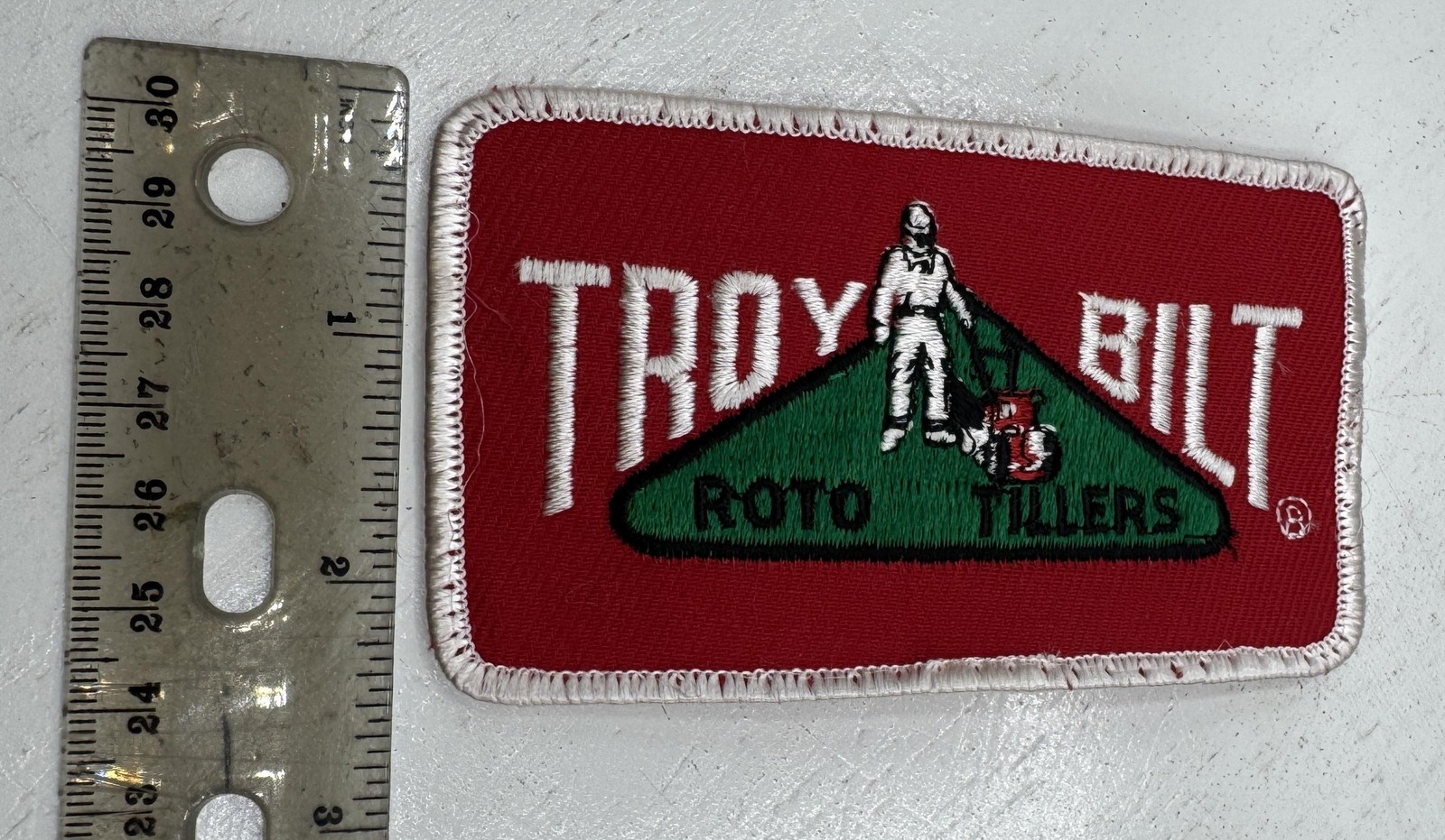 Vintage Troy-Bilt Roto Tillers Embroidered Patch Red Green Multi-Color Logo