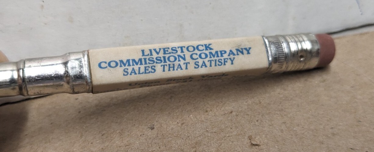 Vintage Lindley Livestock Commission Co Union Stockyards Omaha NE Bullet Pencil