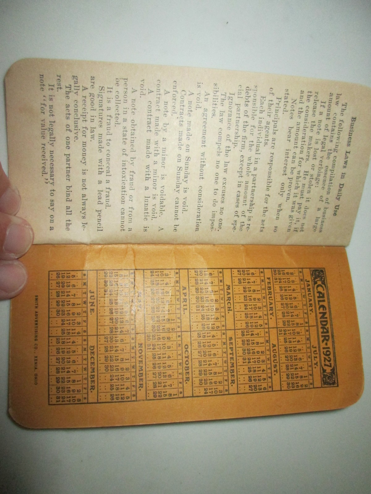 1926 Plymouth Binder Twine Memo Book Plymouth Cordage Co, N Plymouth, Mass