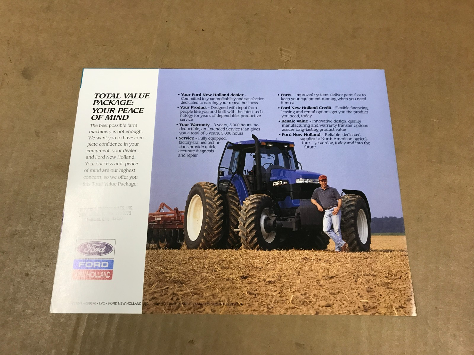 Vintage 1994 Genesis – Ford 145-210 PTO HP-70 Series Tractors Salesman Brochure