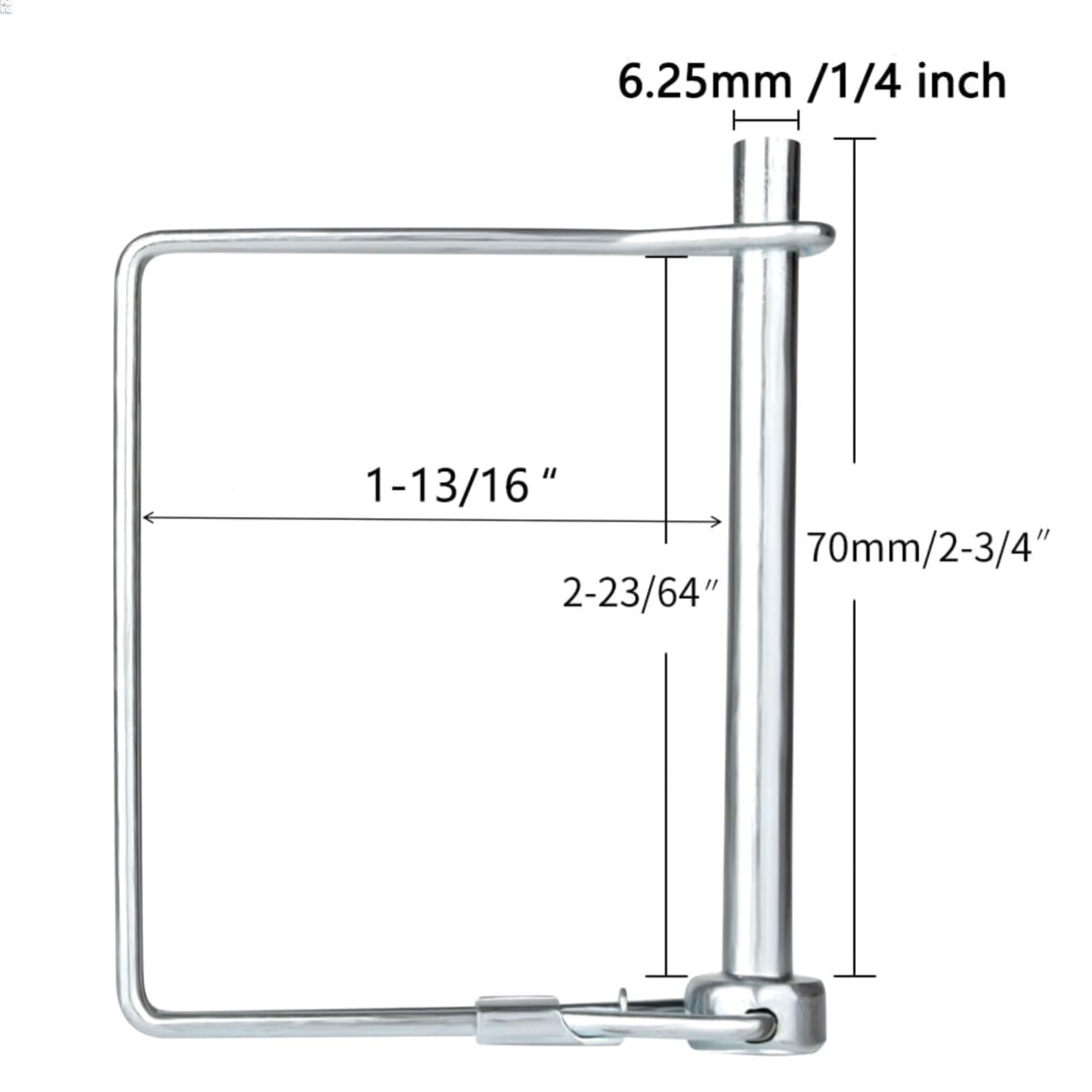 Durable 10 PCS 1/4&Prime; x 2-3/4&Prime; Square Locking Pins Perfect for Trailers & Gardens