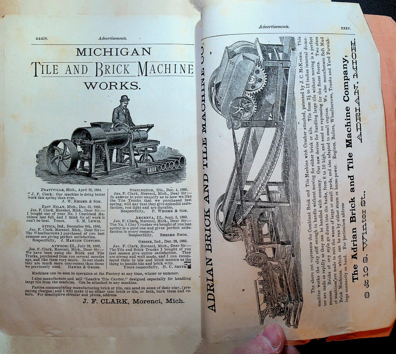 Drainage & Farm Journal Magazine October 1884 Machinery Ads Telephone