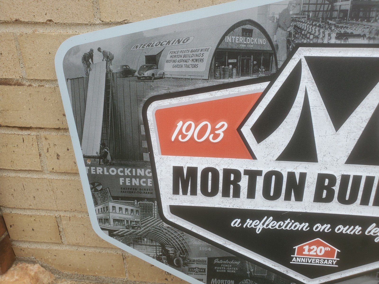 25-1/2&Prime; X 19&Prime; Metal Sign Morton Buildings 120th Anniversary 1903-2023 Farm Decor
