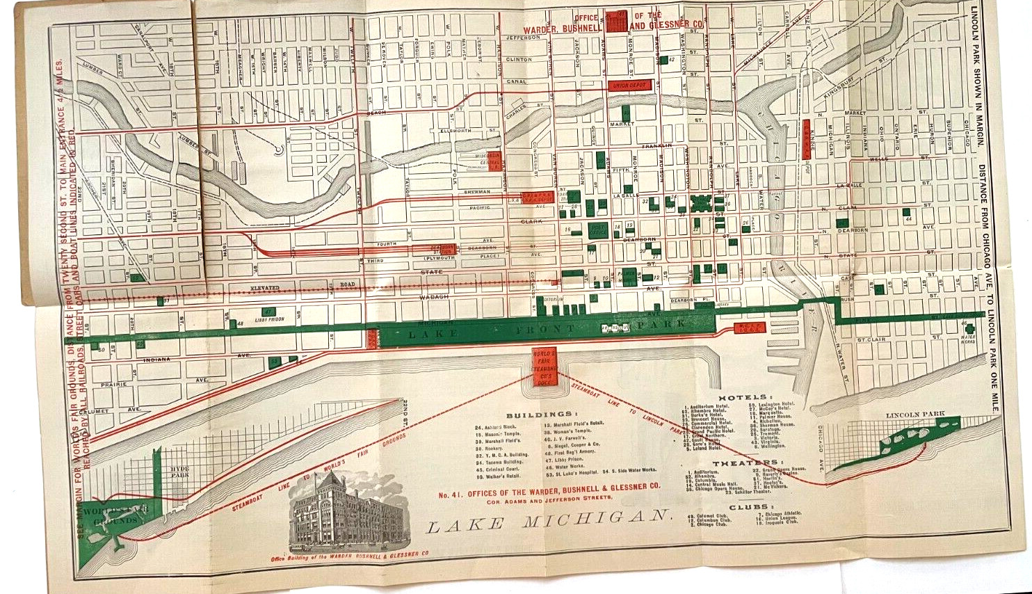 Fantastic Victorian Trade Brochure & Map « The Warder Bushnell & Glessner Co » *