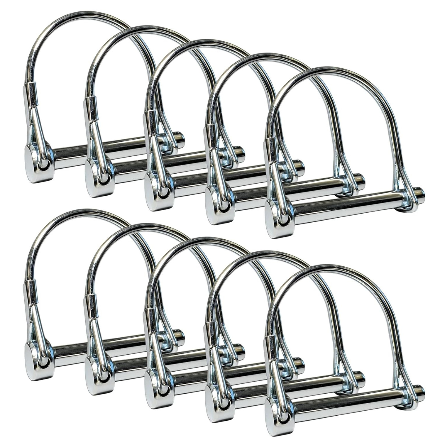 10Pcs Trailer Coupler Pin 2-1/8&Prime;x1/4&Prime; Safety Lock Hitch Farm Towing Heavy Duty