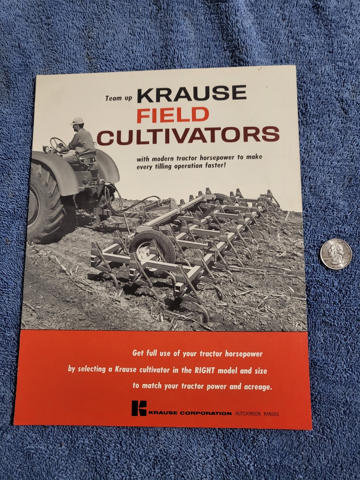 Vintage 1960s KRAUSE Field Cultivators 670-982 Sales BROCHURE Hutchinson, Kansas
