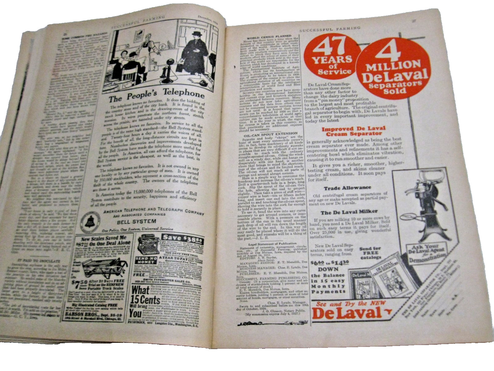 SUCCESSFUL FARMING Dec 1924 Sept 1930 & Renewal Model A IH Mobiloil Buick