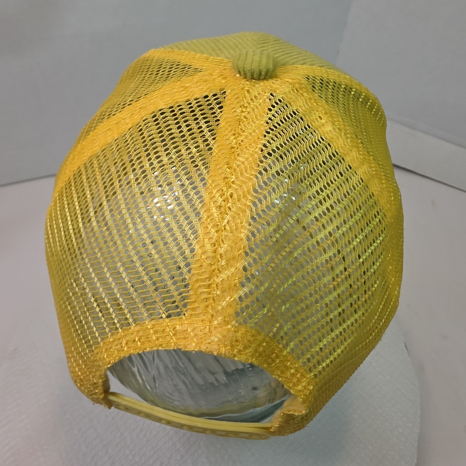 Green/yellow John Deere baseball cap hat knit front mesh back.. Corduroy Snapbac