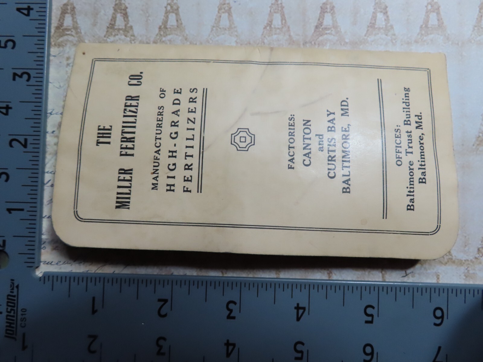 Vintage 1930/31 Advertising Notebook*MILLER&rsquo;S HIGH GRADE FERTILIZER*Baltimore MD