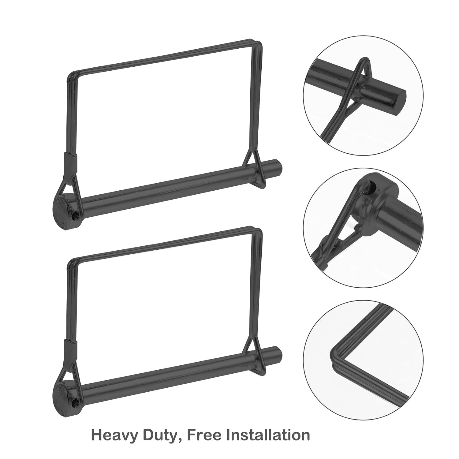 4 Pack 1/4 X 4 Inch Trailer Hitch Pin Black Heavy Duty Steel Trailer Coupler Pin