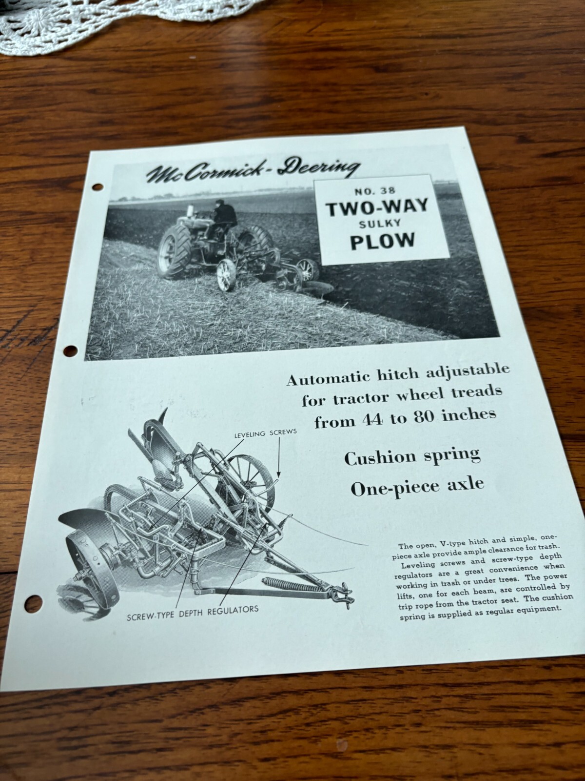 International Harvester McCormick Deering 38 Two Way Sulky Plow Brochure FCCA24