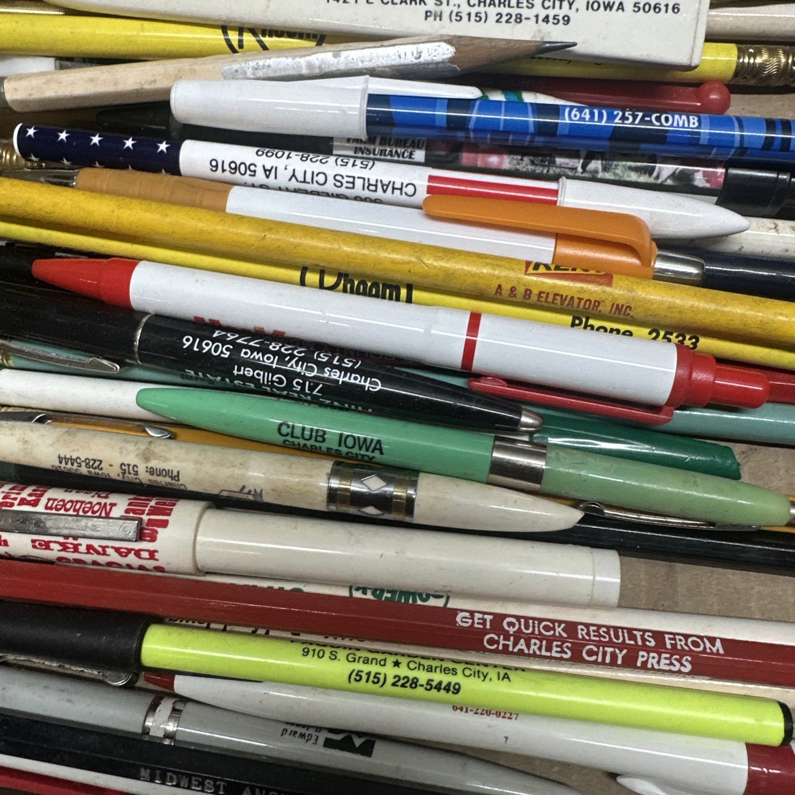 Lot Of Charles City, Iowa And Area Pencil Pen Collection Floyd County
