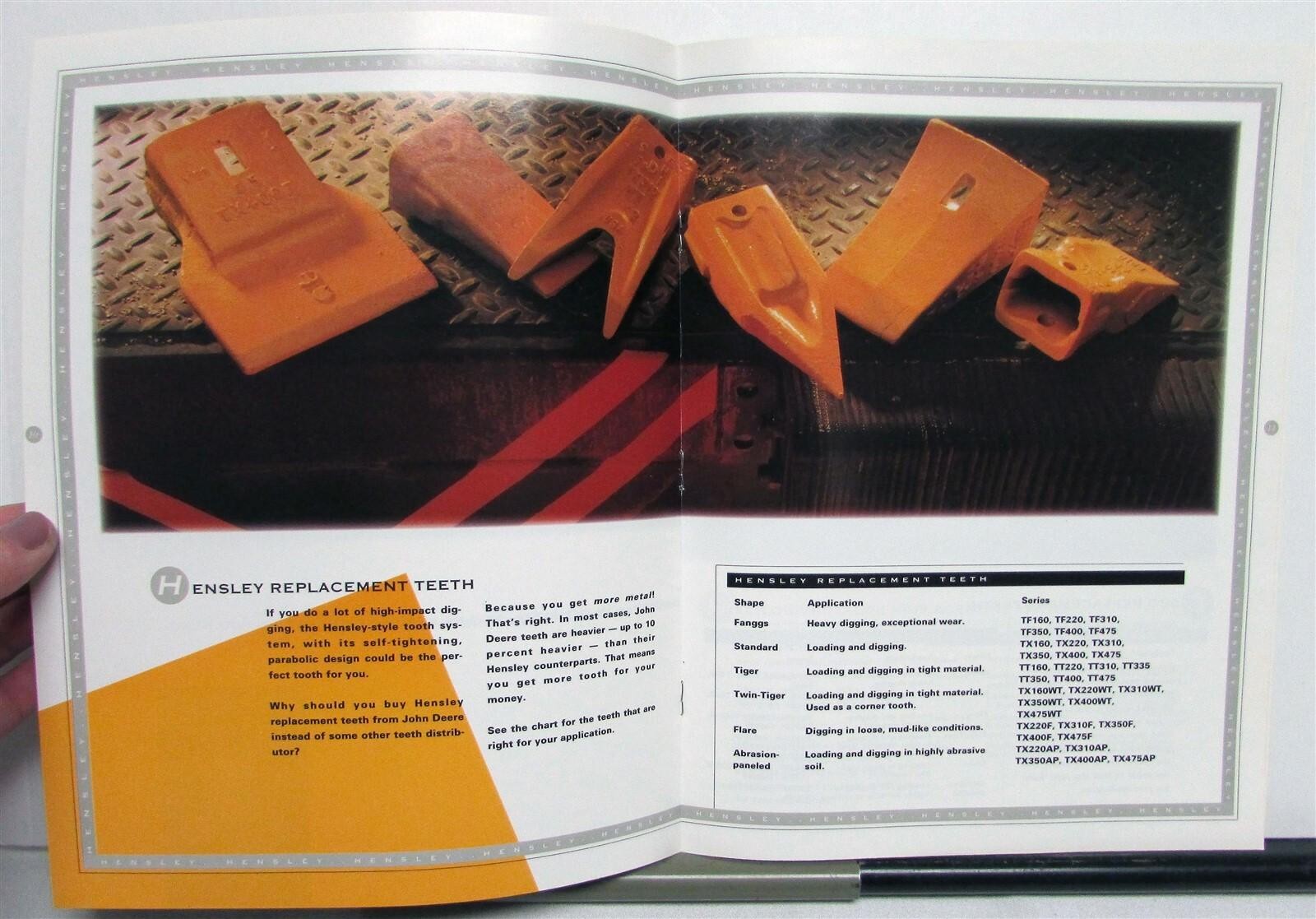1992 John Deere Bucket Teeth Specification Construction Sale Brochure