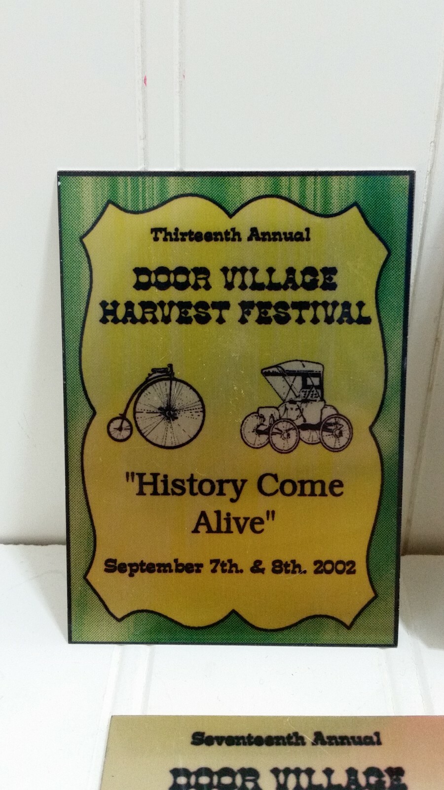 Show EXHIBITOR PLAQUE Lot Steam Gas Harvest Fest Car Tractor Power Indiana