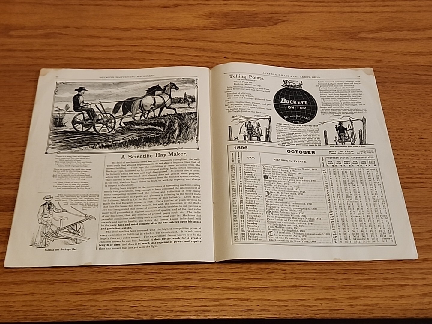 1896 Buckeye Harvesting Machines Aultman Miller Co Catalog Farm Implements