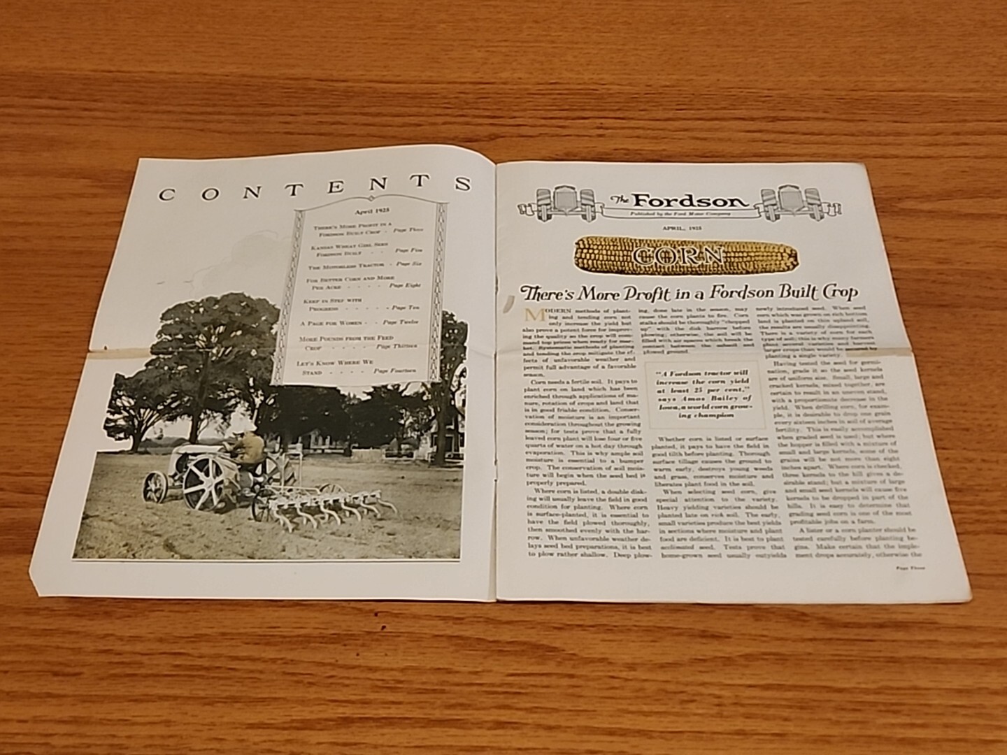 The Fordson Magazine April 1925 Vintage Original