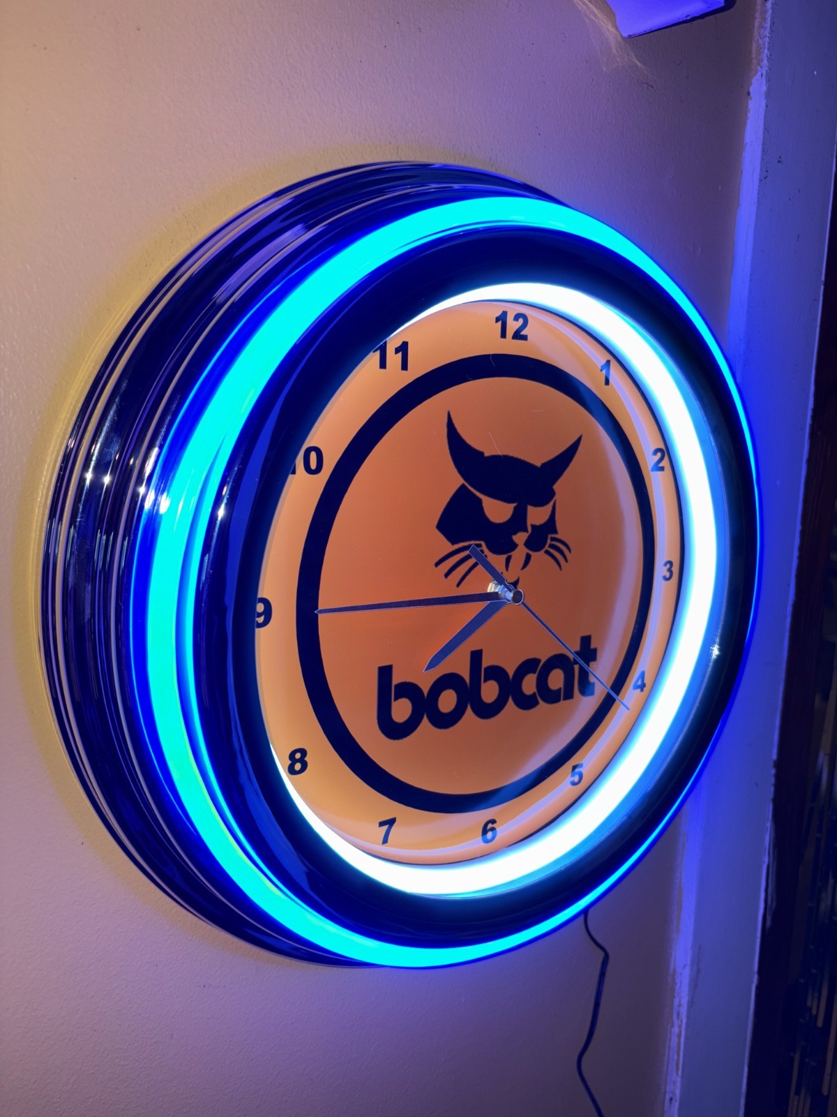 BobCat Skid Steer Tractor Garage Man Cave Store Neon Style Retro LED Clock Sign