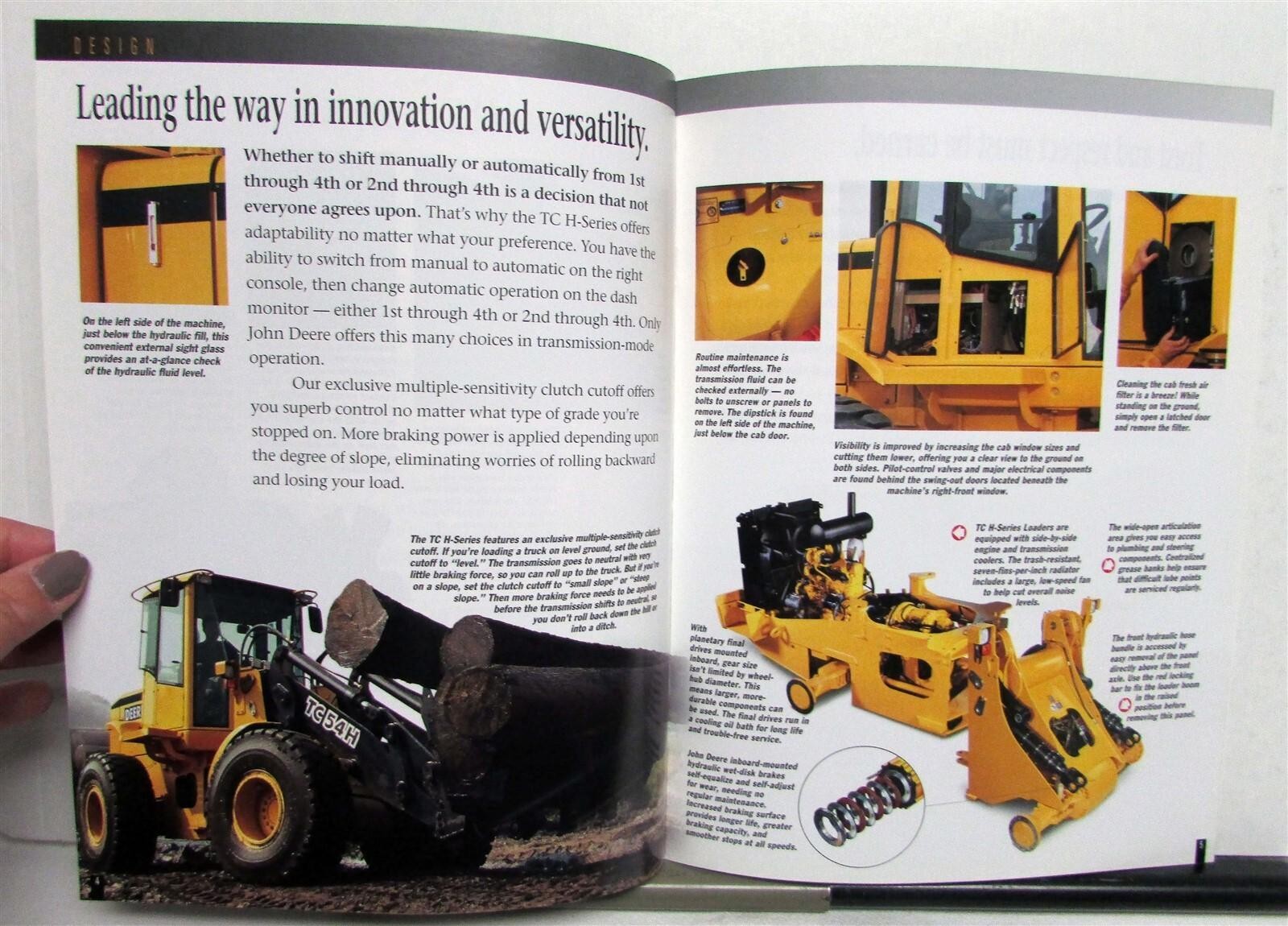 2000 John Deere TC44H TC54H TC62H Log Loaders Specs Construction Sales Brochure