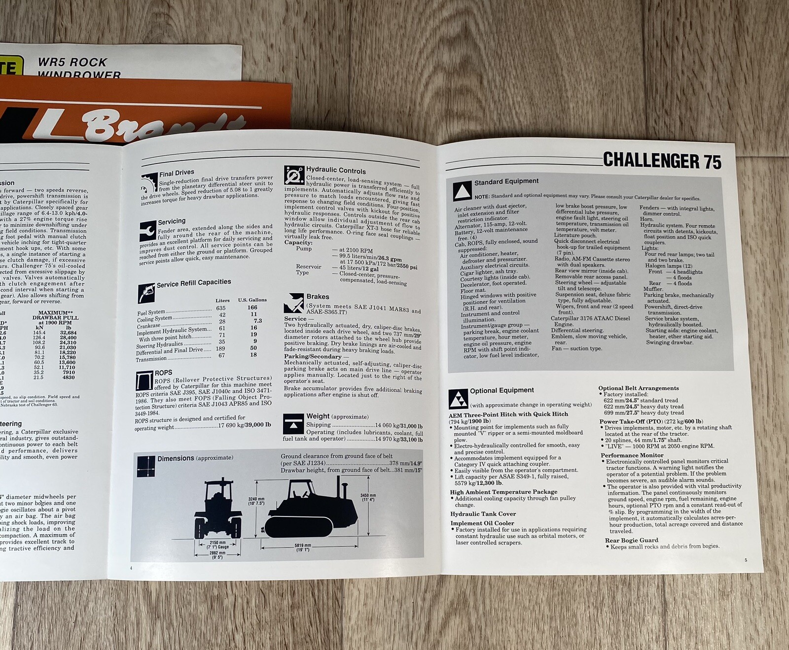 3 Vintage Farm Sales Brochures Cat Challenger 75, Schulte, Brandt Ltd.