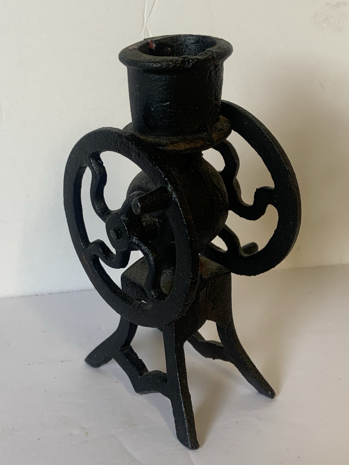 Cast Iron Metal Coffee Grinder Cream Separator Rare Vtg Candle Holder Taiwan